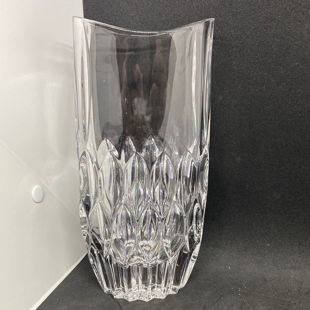 Vintage Lead Crystal Oval Pocket Vase